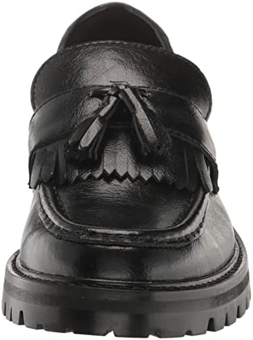Steve Madden Women's Minka Loafer, Black Leather, 7.5 | Image 1