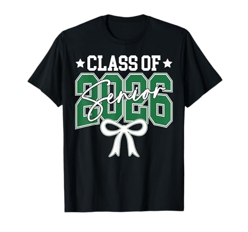 Senior Class of 2026 Coquette Bow Graduation Last Day School T-Shirt