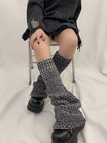 Image of WODECASA Girls Kawaii Leg Warmers Knitted Flared Leg Sleeves Goth Crochet Baggy Cuff Ankle Heap Socks