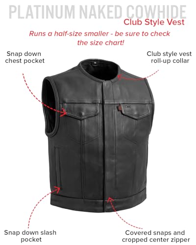 image for First Mfg Co Lowside men's Leather vest: 3