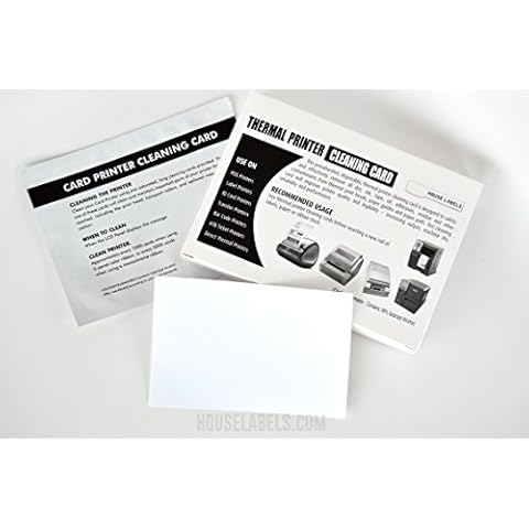 HouseLabels 4" x 6" Thermal Printer Cleaning Cards for Printheads Compatible with DYMO, BROTHER, ZEBRA and Other Thermal Printers, 1 Box of 25 Cleaning Cards Cover