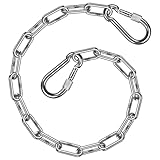 BeneLabel 32' Heavy Bag Chain Stainless Steel Punching Bag Hanging Chain with Carabiners 1000LB Capacity Extension Chains for Boxing Bags, Hammocks Chairs, Hanging Chairs, Swingset, Aerial Silks