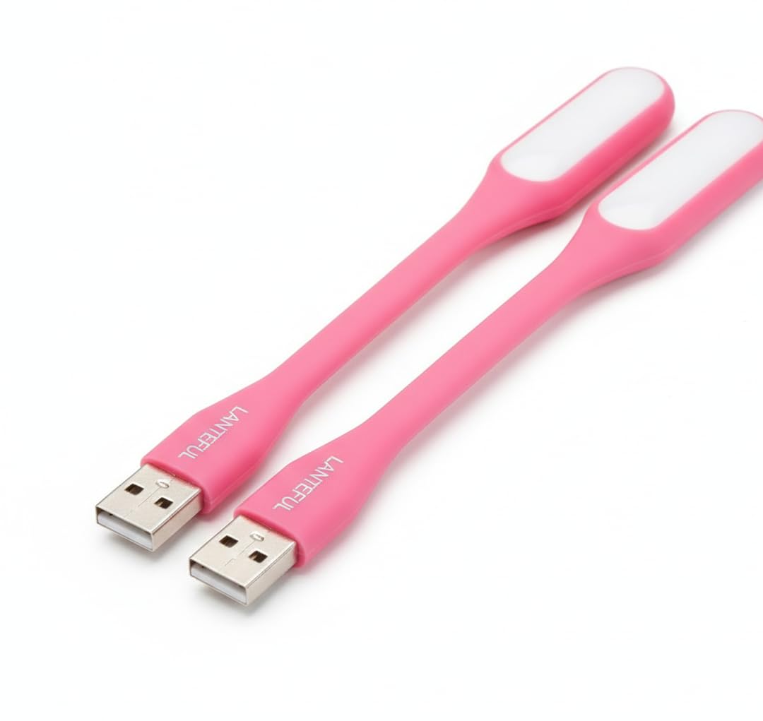 USB LED Light Lamp, Portable Flexible Gooseneck Reading Lamp, Adjustable Bendable Arm, Compatible with Laptop, Notebook, Power Bank (Pink, 2)-image-20