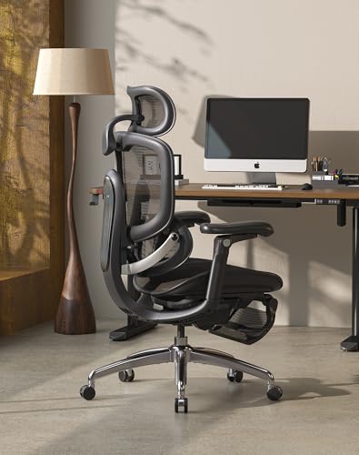 Image of SIHOO Doro C300 Pro V2 Ergonomic Office Chair with Footrest & Full-Body Adaptive Support, 8D Armrests & Breathable Mesh, Comfy High Back Computer Desk Chair for Long Hours, 135 Recline, Jet Black