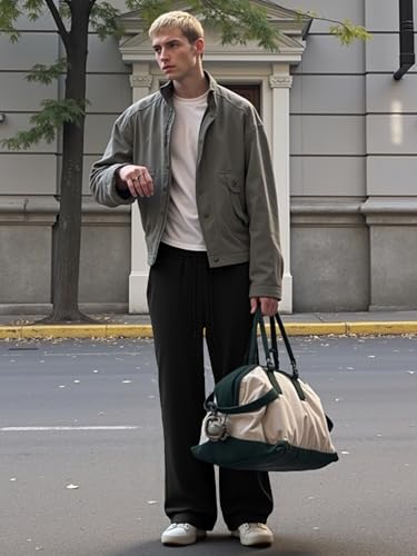 Image of JMIERR Men's Casual Baggy Pants Lightweight Wide Leg Lounge Travel Pants Streetwear with Pockets