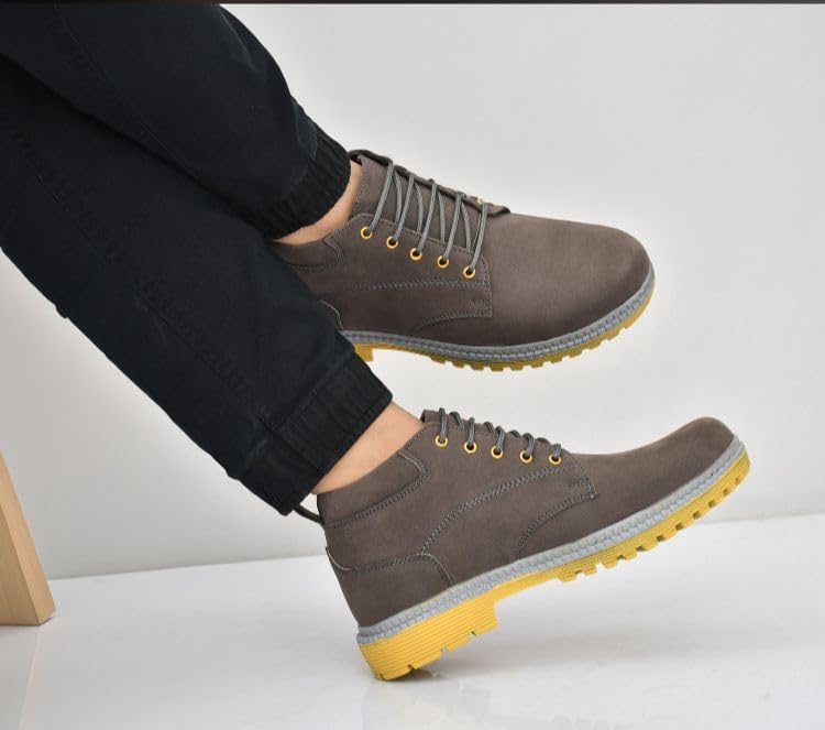 Image of WALK-WISE Suede Leather Lace Up Casual Boots for Men