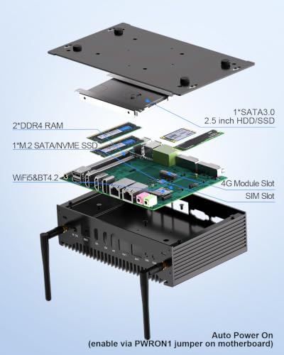 Image of WEIDIAN Mini PC Fanless Industrial PC Core i7 10510U 32GB RAM 1TB SSD