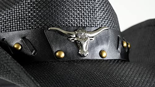 grinderPUNCH Western Outback Cowboy Hat Men's Women's Style Classic Straw Western Cowgirl Hat3