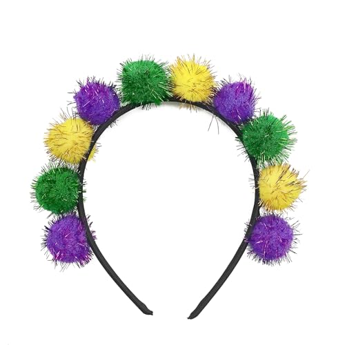 Lastclream Mardi Gras Glitter Headband for Women Costumes Carnival Parade Headwear Novelty Party Accessories (Mardi Gras)