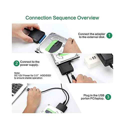 Cable adaptador USB 3.0 a SATA con enchufe EU miniatura 3