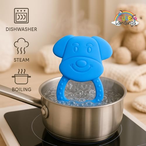 Image of Silicone Teething Toy for Newborn Baby Boys & Girls | BPA-Free, Food-Grade | Gum Relief, Chewing Aid |Teether| Easy-to-Grip Essentials (3+ Months)