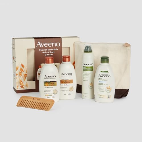 Aveeno Shower Essentials Hair & Body Gift Set with Comb & Wash Bag