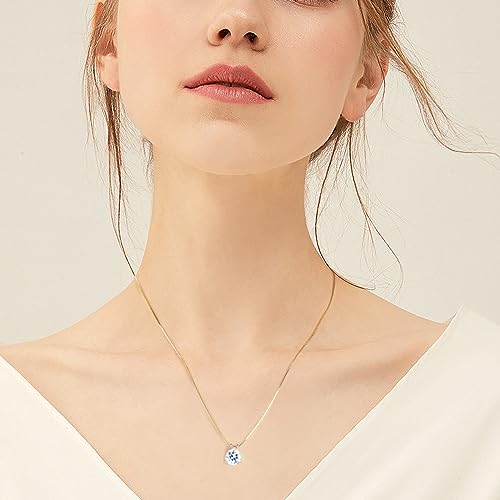 1-3 CT Moissanite Necklace for Women, Solitaire Lab Imitation Diamond Pendant, 18K White Gold Plated D Color Round Cut 925 Sterling Silver Necklace, GRA Certified, 18+2 inch Box Chain3