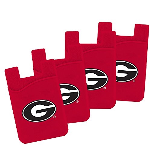 Guard Dog Silicone Credit Card Holder/Phone Wallet - 4 Pack - Georgia Bulldogs