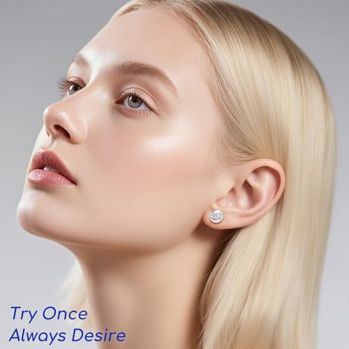 Moissanite Swirl Stud Earrings for Women Men, 925 Sterling Silver Jewelry, White Gold Plated, Anniversary Birthday Christmas Gifts2