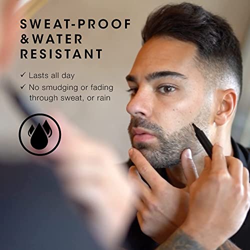Sichumaria Water Proof Beard Color Pencil For Men, Long Lasting Coverage, Male Mustache Repair Shape, Beard, Moustache & Eyebrows, Micro-Fork Tip For Seamless Application (Pack of 1) - Black