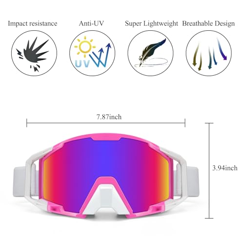 Image of Motorcycle Goggles ATV Goggles Motocross Bendable OTG Goggles Windproof Racing Goggles Off Road Goggles Nose Guard Wrap Ski Goggles Dustproof Over Glassess