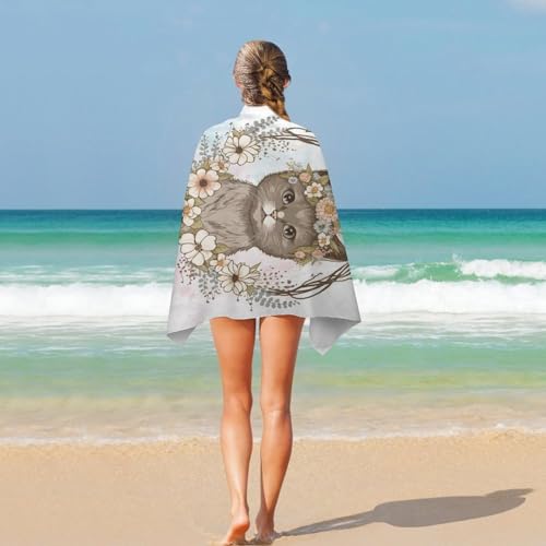 Serviette de plage chat ultra-absorbante et compacte - 5
