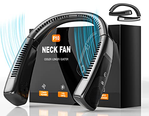 Tevelecin-Personal-Neck-Fan-5000mAh-Foldable-Bladeless-Neck-Fans-Portable-Rechargeable-LED-Display-3-Speed-Neck-Fan-for-Women-Men-Outdoor-Sport-Travel-Patio-Garden-Work-Home-KitchenBlack