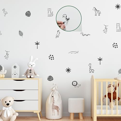 Vinilos Decorativos Safari para Pared Infantil Minimalistas