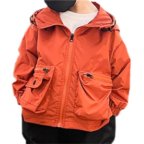 Cromoncent Kids Boys' Lightweight Casual Cargo Jacket Outerwear with Hood, 18 Months - 10 Years