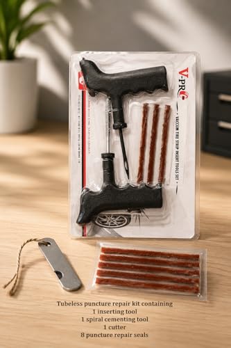 Image of Tubeless Tyre Punture Repair Combo Kit with 12V Air Pump, A Kit & Vulcanising Solution | Easy to Use | Portable | Compatibile to Scooter, Motorcycles, and Passenger Cars