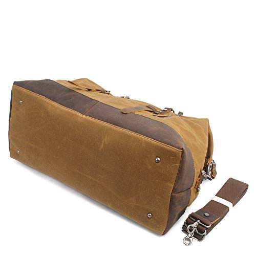 Leather Travel Duffel Bag for men Gym Sports Weekender Luggage Carry on Airplane Leather Bag