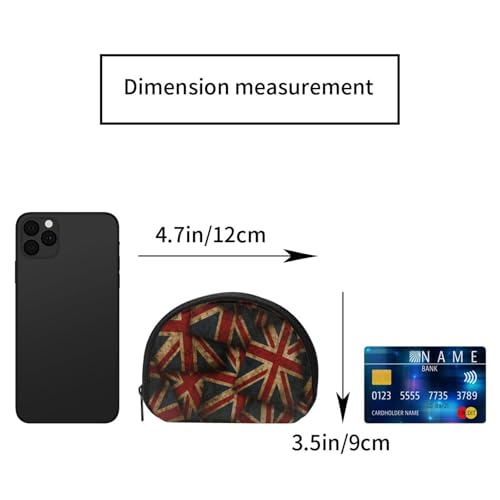 Portable Coin Purse Vintage Uk British Flag Mini Zippered Money Pouch Card Holder2