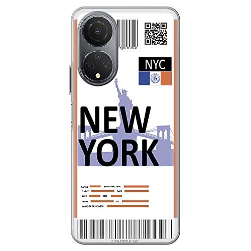 Movilshop Étui pour [Honneur X7 ] Billet d'avion [New York] en silicone souple transparent Coque pour téléphone portable.