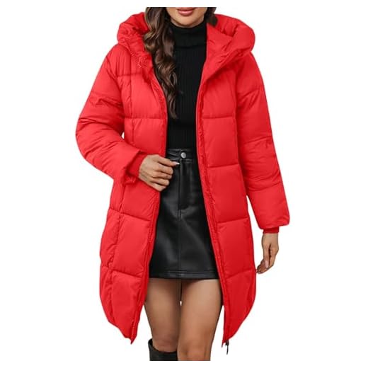 Manteau Femme Hiver Mode Parka Vestes Doudoune Chaude Quotidien Activités Court Couleur Unie Pas Cher Rouge S