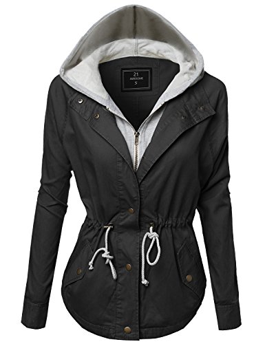 Awesome21 Women's Causal Boyfriend Over-Sized Utility Anorak Jacket