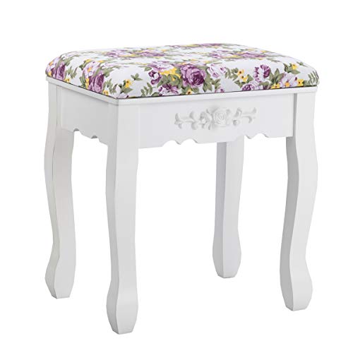 Charmaid Vanity Set With Tri-Folding Mirror And Cushioned Stool, Dressing Table With 7 Drawers And A Shelf, Antique Makeup Table With Removable Top thumb #8