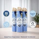 Glade Aerosol Air Freshener Spray, CLEAN LINEN, 300ml (Pack of 3) – Instant Odour Eliminator for Home and Office – Infused with Essential Oils – TrueScent Technology for Long-Lasting Freshness - Image 4