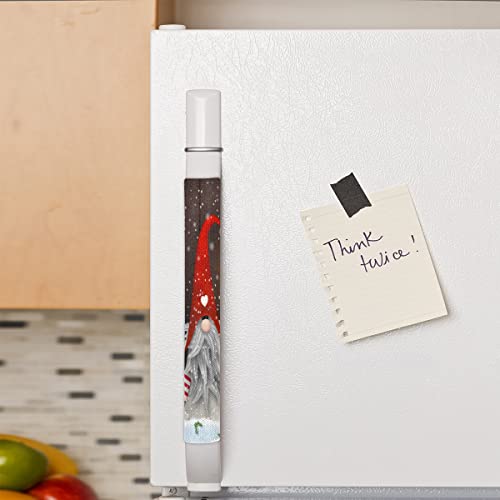 Image of Pardick Christmas Cute Gnome Xams Snowflakes Refrigerator Door Handle Covers Set of 2 Washable Fridge Dishwasher Oven Mocrowave Door Decor Protector Handle Cover Keep Your Kitchen Appliance Clean
