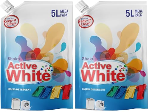 Image of Active White Liquid Detergent - 5L Mega Pack | Lavender Fragrance | Front Load & Top Load Machine Wash & Bucket Wash Expert | Powerful Stain Removal | Gentle on Clothes | Value Family Refill Pack