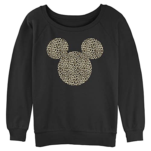 Disney Women's Classic Mickey Animal Ears Junior's Raglan Pullover with Coverstitch