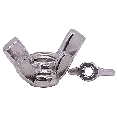 Image of M10 x 1.5mm (20 PCS) Stainless Steel Wing Nuts Butterfly Nuts, 304 Stainless Steel 18-8, Full Thread, Bright Finish