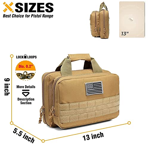 Dbtac Tactical Lunch Bag (Tan) + Tactical Gun Case Bag Xs (Tan), Waterproof & Sturdy Material, Multi-Functional Military Style Design #TOP4