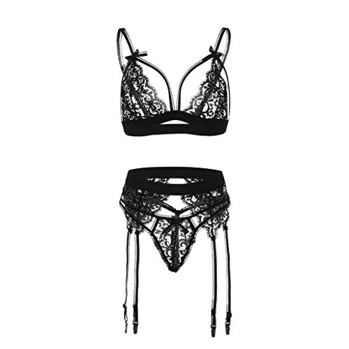 Sous-vêtements sexuels en dentelle respirante et ensemble nuisette ajustée