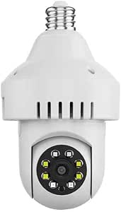 1080P Light Bulb Camera Smoke Detector CameraWireless 5GHz & 2.4GHz WiFi Home Security Camera 360° Surveillance Cam with Motion Detection Alarm Night Vision Light Socket Camera asin的图片