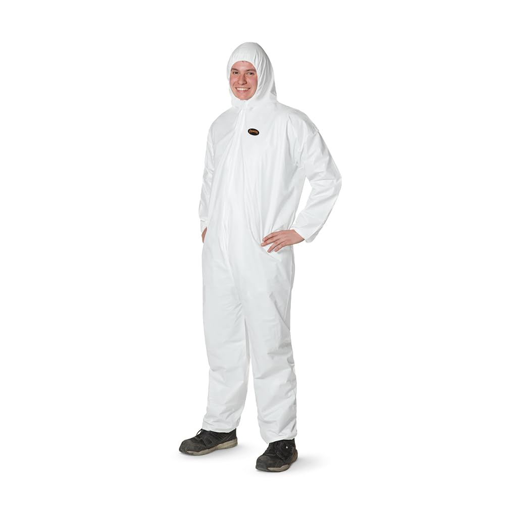 Pioneer Anti-Static Microporous Disposable Coveralls - Protects from Chemicals, Bleach, Paint - Type 5 & 6