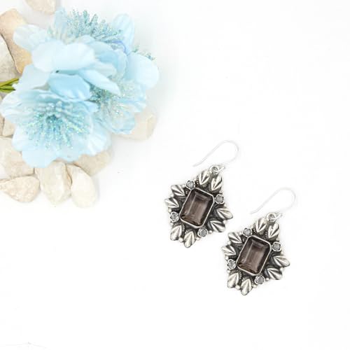 Sangeeta Boochra 925 Sterlilng Silver Quartz Earring|Fine Jewellery for Women & Girls| Certificate of Authenticity and 925 Stamp | Handcrafted - Image 2