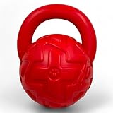 MIJOMA Schwimmendes Hundespielzeug, Robust & Pflegeleicht, Ideal für Apportierspiele im Wasser und an Land. Fördert Interaktives Spielen. (Rot, Henkelball)