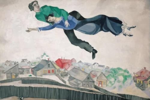 Impression Marc Chagall Au-dessus de la Ville grande toile pour mur vide