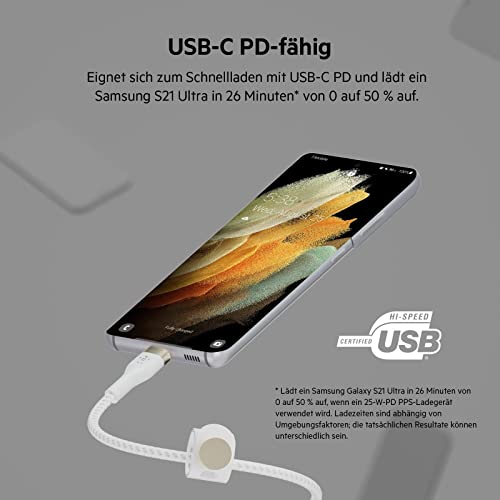 Belkin BoostCharge Pro Flex geflochtenes USB-C/USB-C-Ladekabel, USB-IF-zertifiziert zum Schnellladen mit Power Delivery PD, iPhone 16… – Ansicht 5