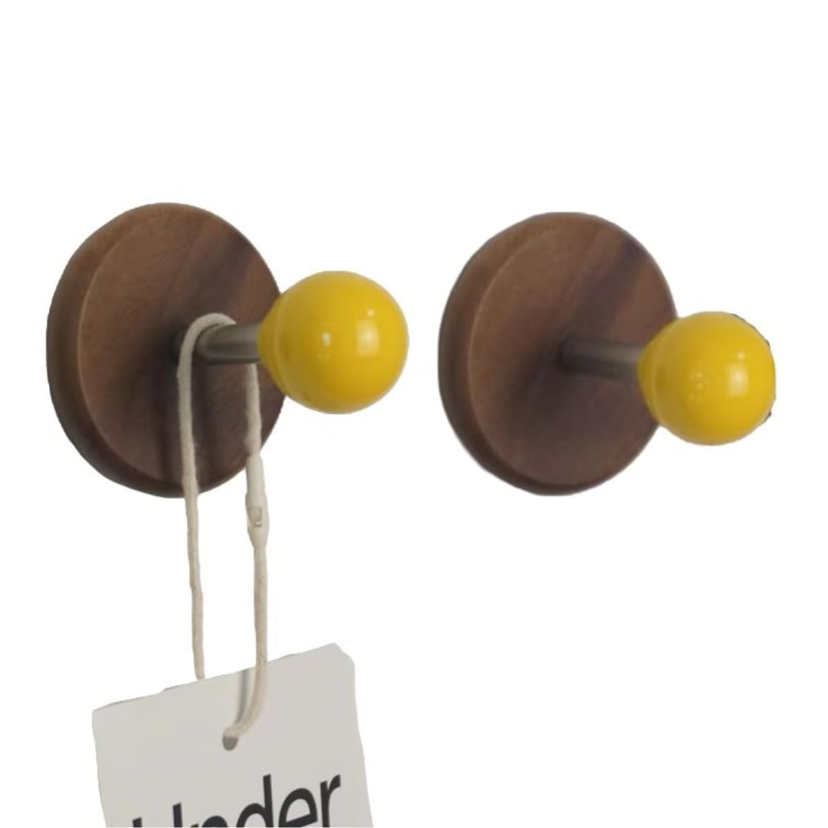 2 Pcs Colorful Magnetic Hooks Heavy Duty Magnet Hook Strong Neodymium Magnetic Coat Hooks Magnetic Hanger for Refrigerator, Metal Door, Locker for Hanging Towel, Coat, Bag, Umbrella (Yellow)