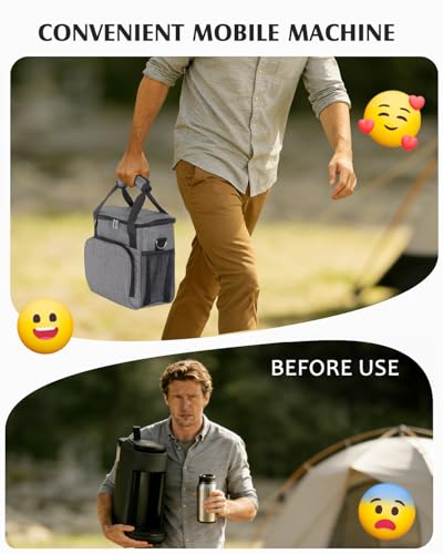 Image of JISHAHS Travel Carrying Bag for Keurig K-Mini Mate Coffee Maker, Single Serve Coffee Brewer Portable Storage Bag with 3-Way Carry, Padded Multi-Pocket Storage Accessories