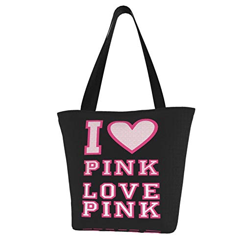 Victoria Secret Love Pink Canvas Tote Bag Casual Shoulder Handbag For Women