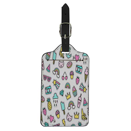 Pinbeam Luggage Tag Pattern Cute Pins Girl Patch Fun Cat Cone Suitcase Baggage