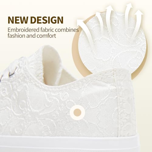 Image of yageyan Womens White Tennis Shoes Low top Canvas Sneakers Women Fashion Shoes for Walking Casual Canvas Comfortable